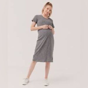 Pact Maternity Pocket Midi dress in BLACK- size S